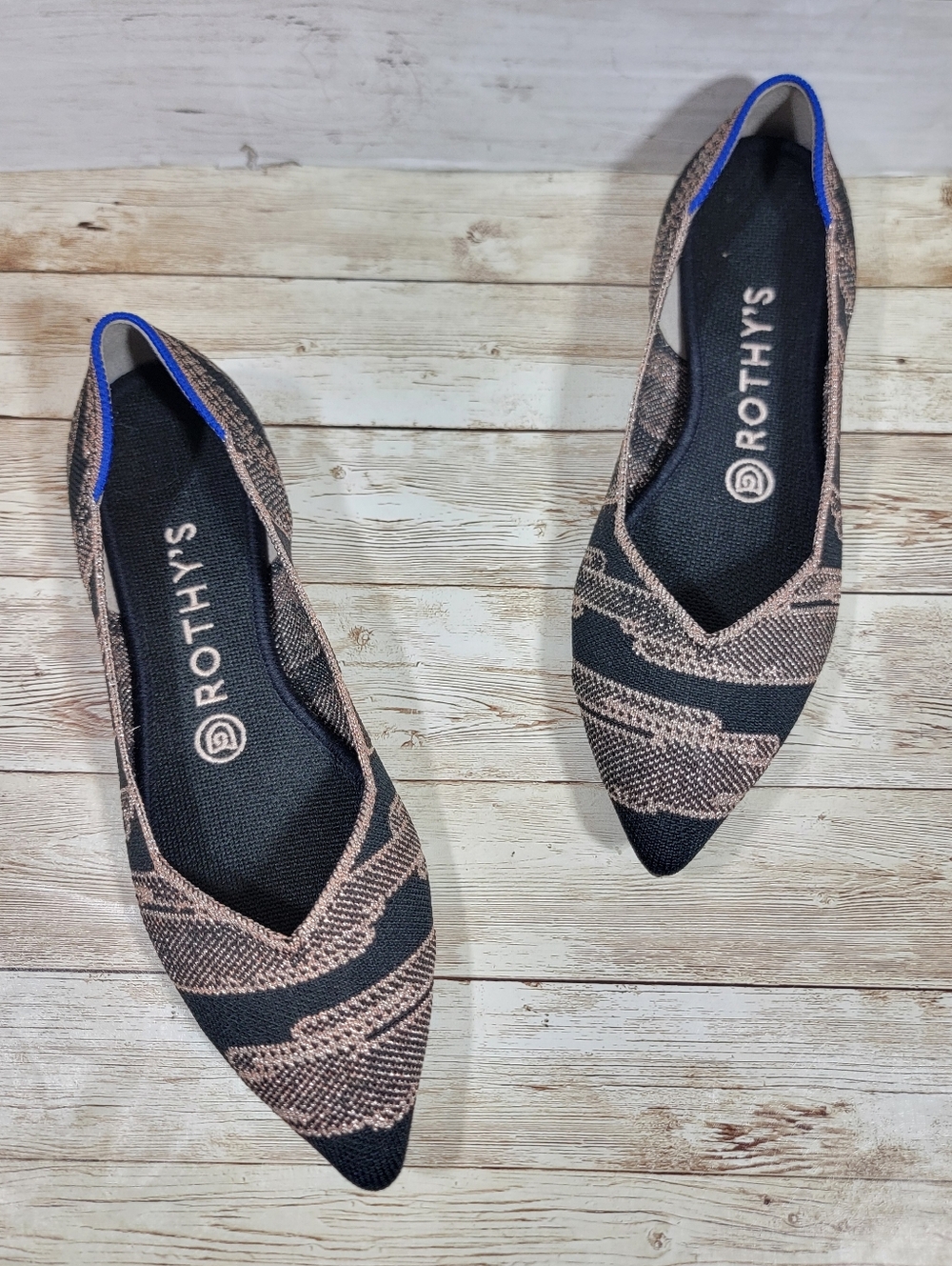 Rothy’s Golden Shimmer Points Flats US W 7.5